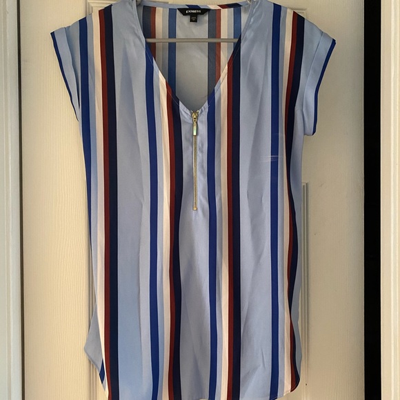 Express Tops - Express red, white, & blue dress shirt